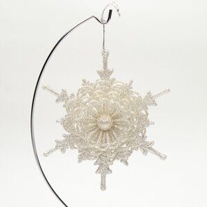 Glitter Silver Snowflake Ornament